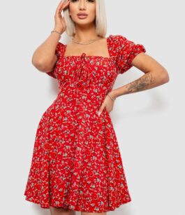 Платье женское с принтом софт, цвет красный, 257R811