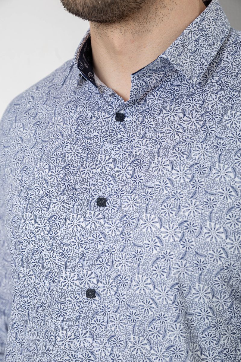 Рубашка мужская с принтом, цвет серый, 186R2020 — изображение 5