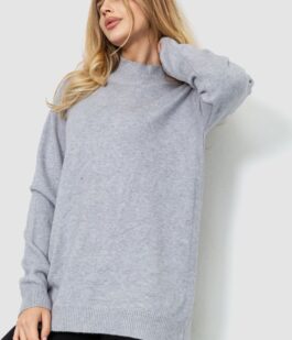 Свитер женский однотонный, цвет серый, 204R179