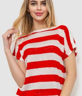 Кофта женская в полоску, цвет красно-белый, 244R0262