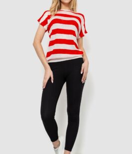 Кофта женская в полоску, цвет красно-белый, 244R0262