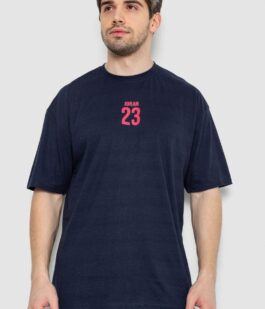 Футболка мужская с принтом, цвет темно-синий, 244R7024