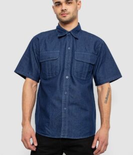 Рубашка мужская джинсовая, цвет синий, 129RT-16
