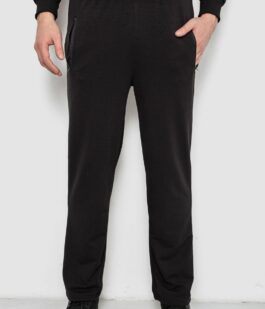 Спортивные штаны мужские однотонные, цвет черный, 244R41277