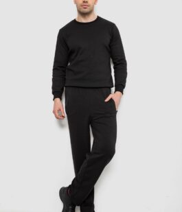 Спортивные штаны мужские однотонные, цвет черный, 244R41277