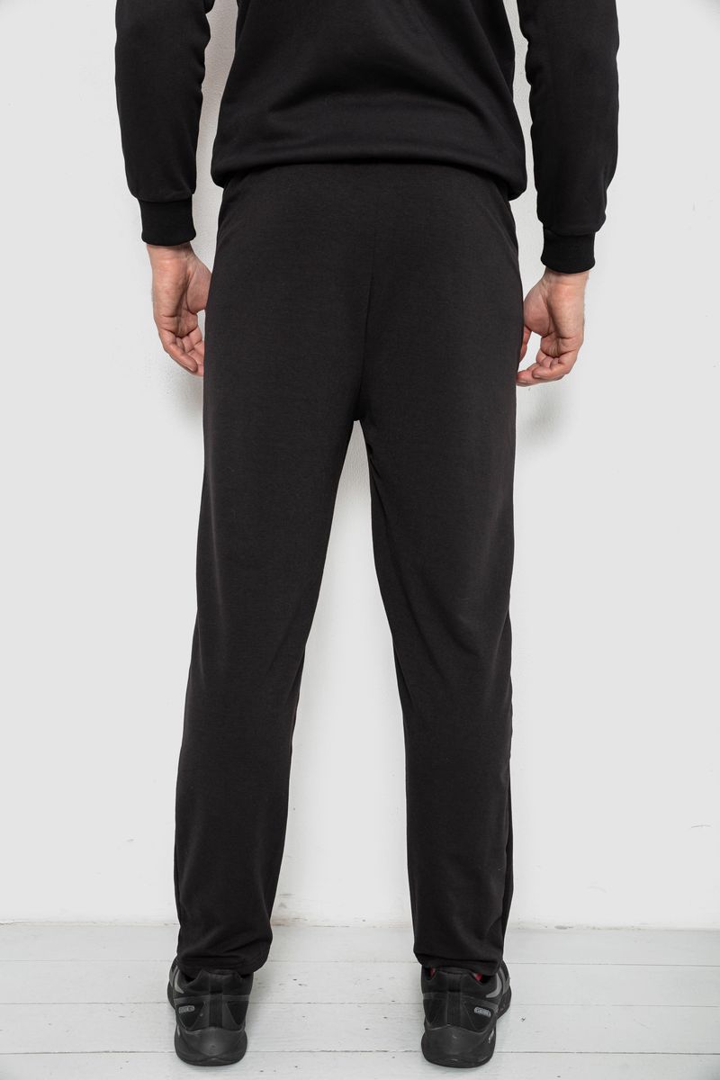 Спортивные штаны мужские однотонные, цвет черный, 244R41277 — изображение 4