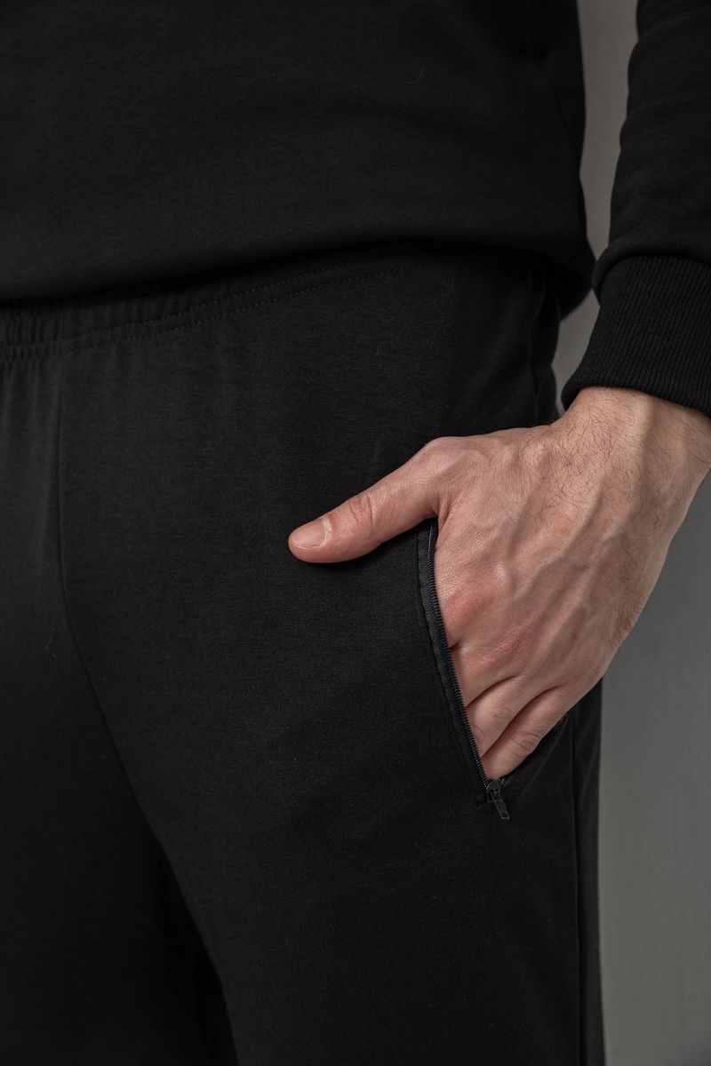 Спортивные штаны мужские однотонные, цвет черный, 244R41277 — изображение 5