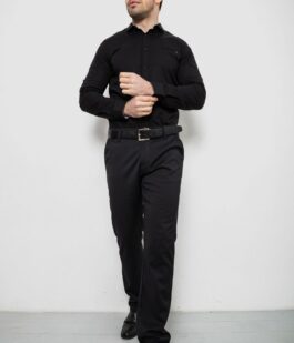 Рубашка мужская однотонная, цвет черный, 186R2072