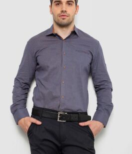 Рубашка мужская с принтом, цвет синий, 214R7044