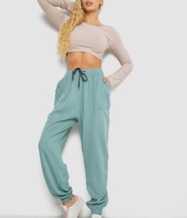 Штаны женские катоновые, цвет оливковый, 244RLE-075