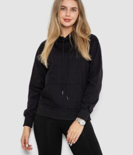 Худи женский на флисе, цвет черный, 242R053