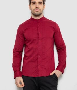 Рубашка мужская однотонная, цвет бордовый, 186R2033