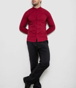 Рубашка мужская однотонная, цвет бордовый, 186R2033