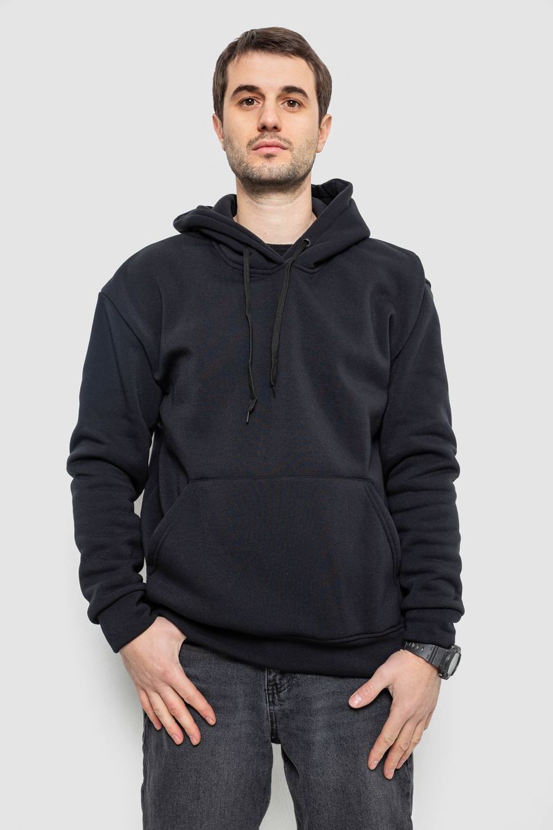 Худи мужской на флисе однотонный