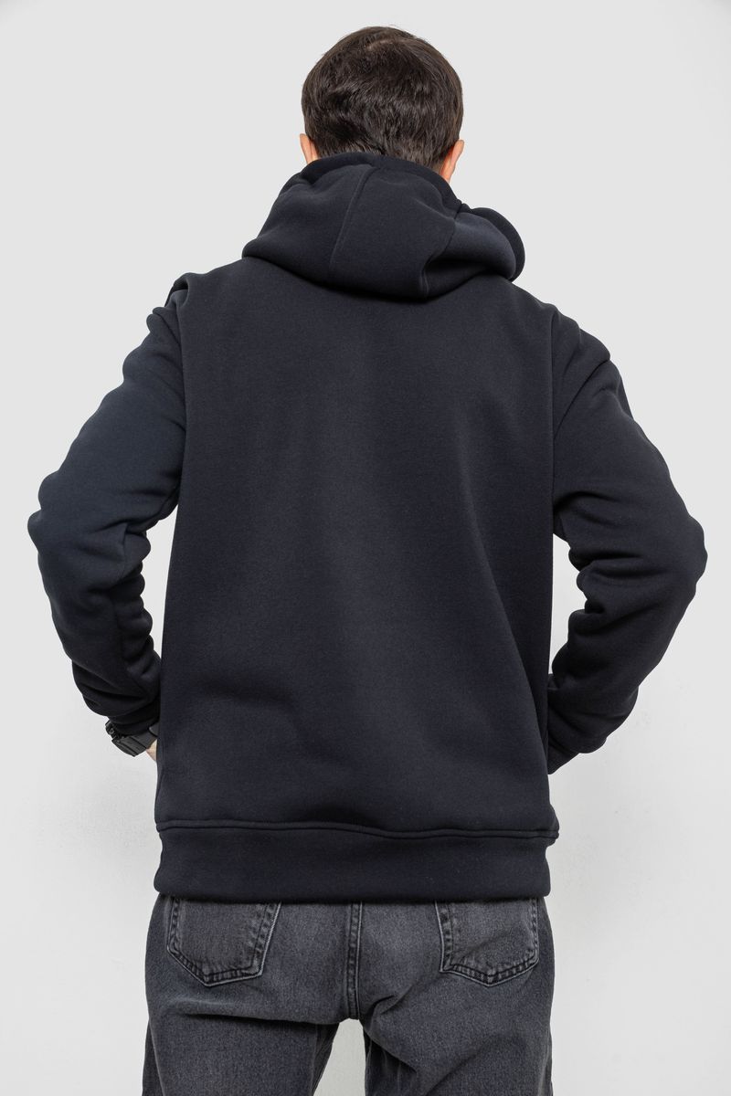 Худи мужской на флисе однотонный, цвет чернильный, 241R2650 — изображение 4