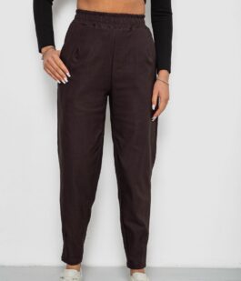 Штаны женские на тонком флисе, цвет шоколадный, 257R727