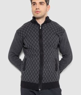 Кофта мужская на молнии, цвет черно-серый, 161R1013