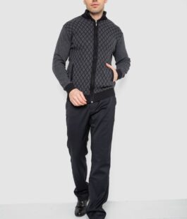 Кофта мужская на молнии, цвет черно-серый, 161R1013