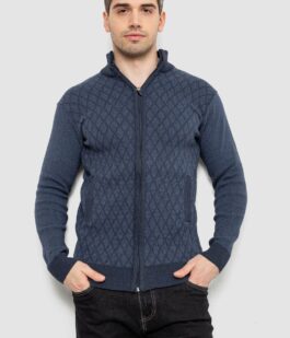 Кофта мужская на молнии, цвет синий, 161R1013