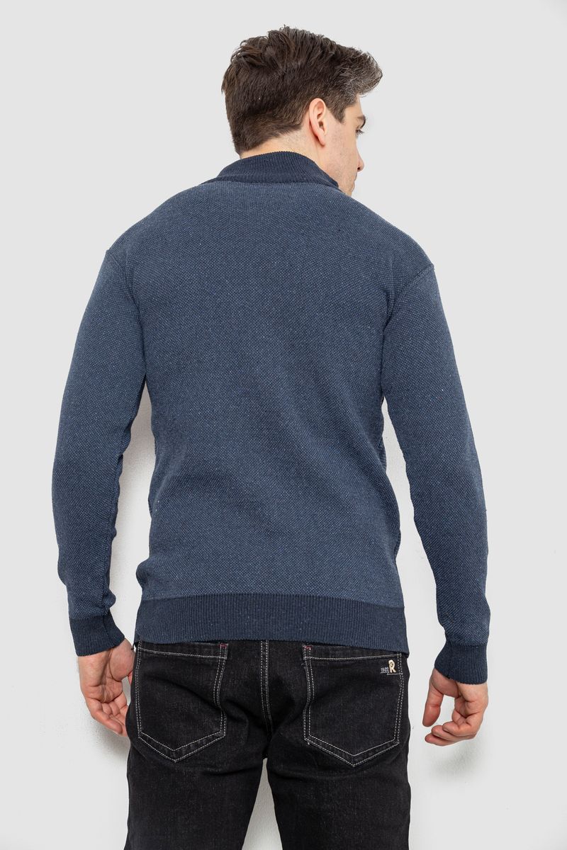Кофта мужская на молнии, цвет синий, 161R1013 — изображение 4