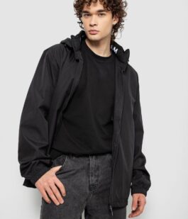 Ветровка мужская с принтом, цвет черный, 214R601-1