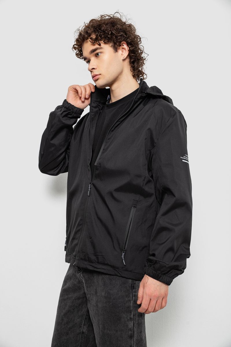 Ветровка мужская с принтом, цвет черный, 214R601-1 — изображение 4