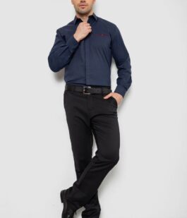 Рубашка мужская  классическая, цвет темно-синий, 186R7114-5