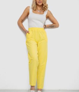 Брюки женские, цвет желтый, 238R316