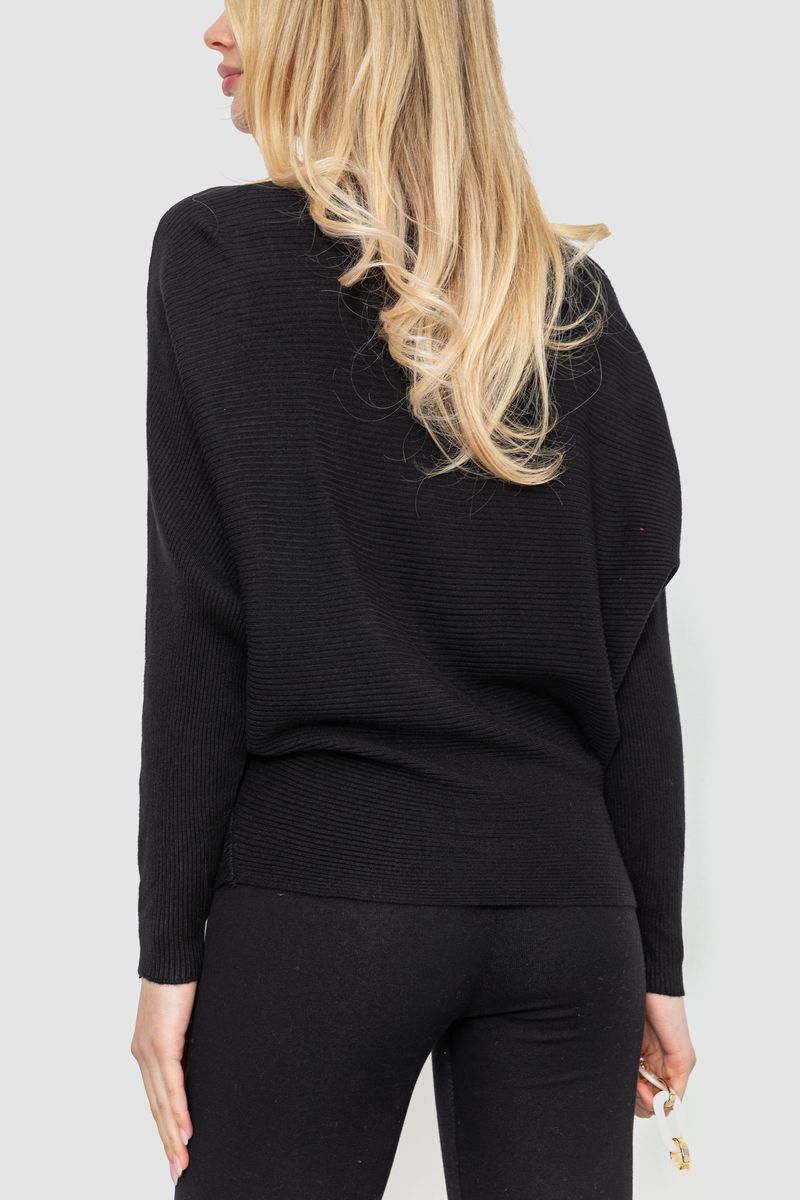 Кофта женская однотонная, цвет черный, 244R2034 — изображение 4