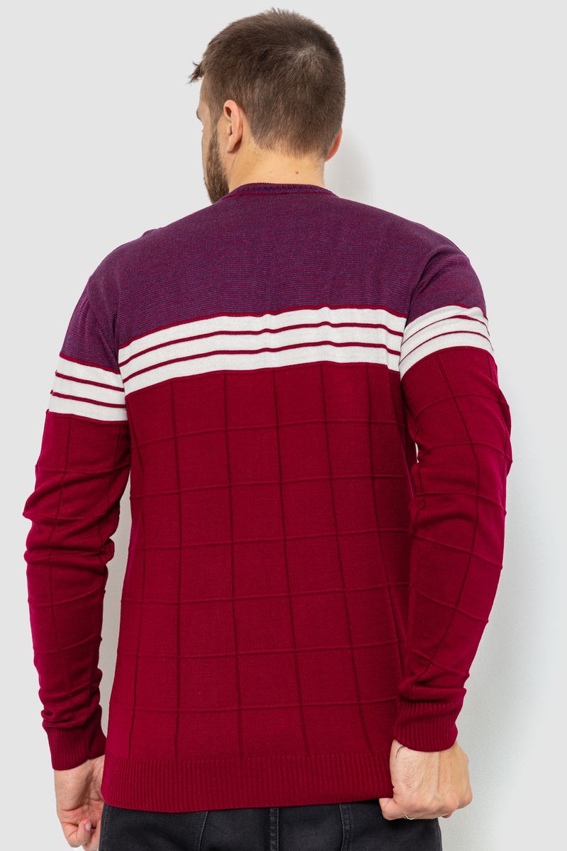 Свитер мужской, цвет бордовый, 161R884 — изображение 4