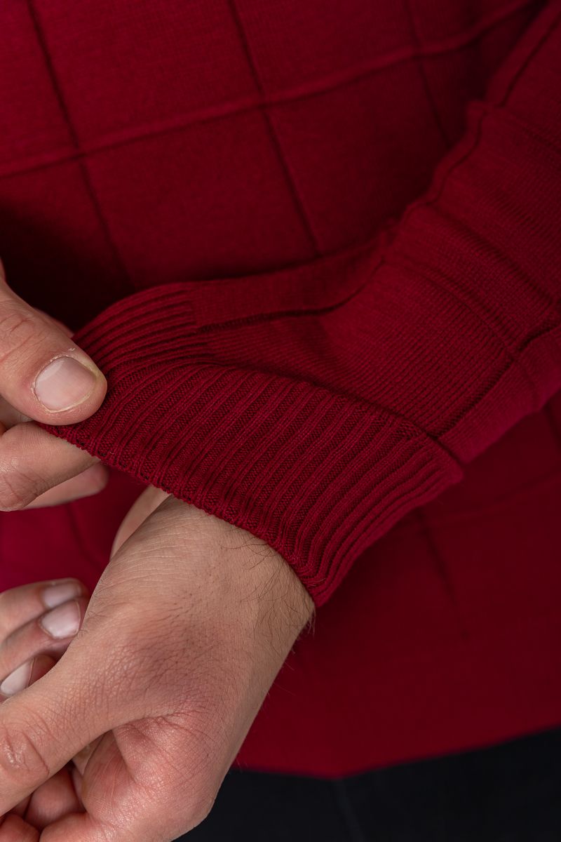 Свитер мужской, цвет бордовый, 161R884 — изображение 5