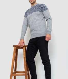 Свитер мужской, цвет серо-синий, 161R898