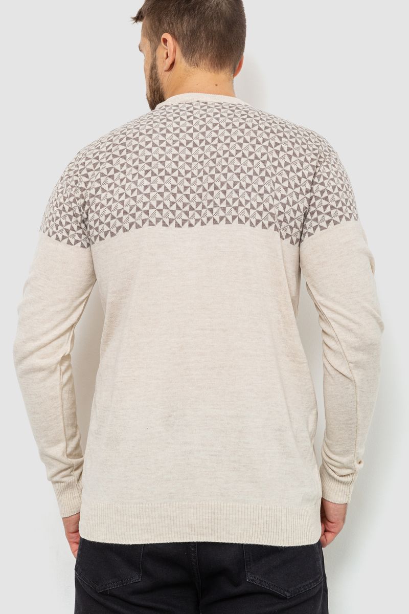 Свитер мужской, цвет светло-бежевый, 161R898 — изображение 4