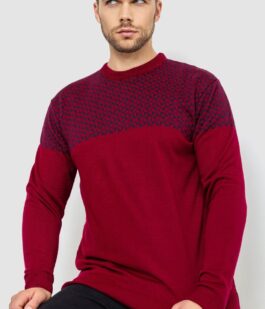 Свитер мужской, цвет бордово-синий, 161R898