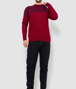 Свитер мужской, цвет бордово-синий, 161R898