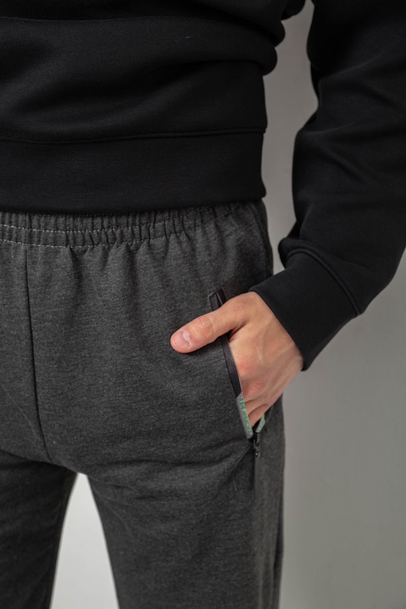 Спортивные штаны мужские однотонные, цвет серый, 244R41740 — изображение 5