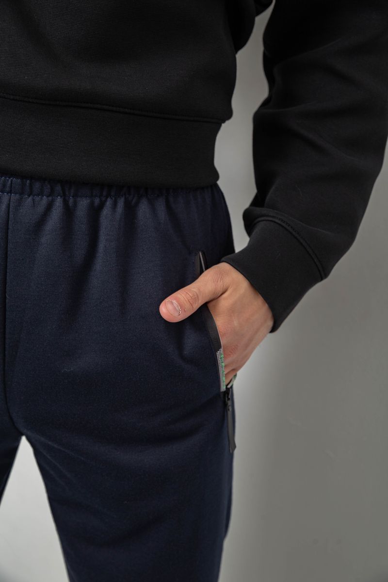 Спортивные штаны мужские однотонные, цвет синий, 244R41740 — изображение 5