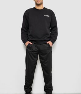 Спортивные штаны мужские однотонные, цвет черный, 244R41740