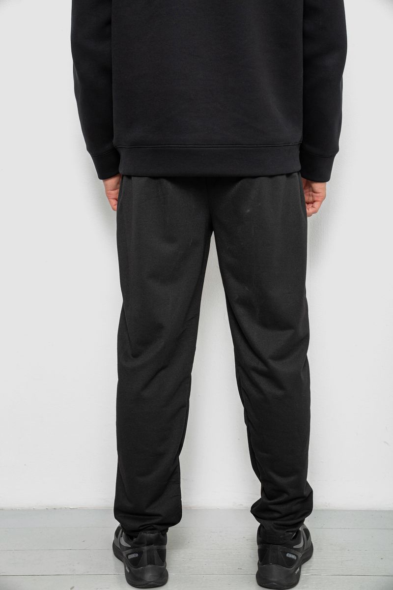 Спортивные штаны мужские однотонные, цвет черный, 244R41740 — изображение 4