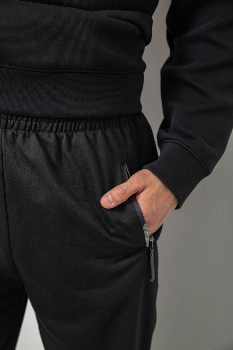 Спортивные штаны мужские однотонные, цвет черный, 244R41740 — изображение 5