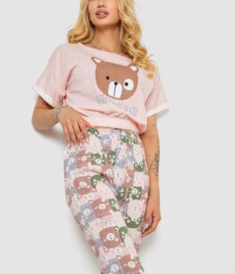 Пижама женская с принтом, цвет розовый, 243R15204