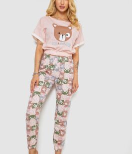 Пижама женская с принтом, цвет розовый, 243R15204