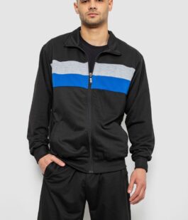 Спортивный костюм мужской двухнитка, цвет черный, 244R9167