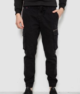 Штаны мужские однотонные, цвет черный, 244R1641