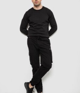 Штаны мужские однотонные, цвет черный, 244R1641