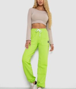 Спортивные штаны женские, цвет салатовый, 247R4670