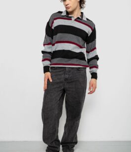 Свитер-обманка мужской, цвет серо-черный, 161R901-2