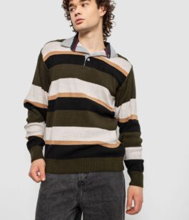 Свитер-обманка мужской, цвет бежево-черный, 161R901-2