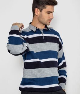 Свитер-обманка мужской, цвет серо-синий, 161R901-2