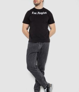 Футболка мужская с принтом, цвет черный, 241R1904